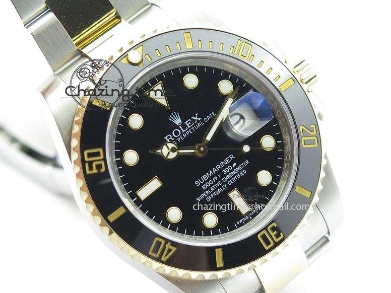 Submariner Dial Edition Bracelet Bezel SS Noob 1:1 YG Best Wrapped On LN 116613 A2836 Black YG 0212